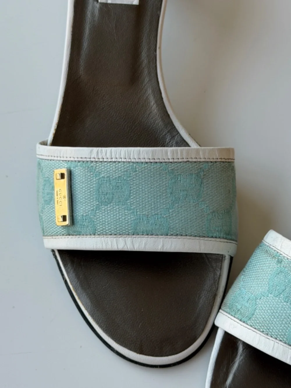 Vintage Gucci by Tom Ford GG monogram kitten heel slide mules, IT 38